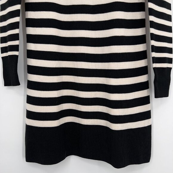 LOFT Women’s Black White Striped Long Sleeve Sweater Dress Size XS - Picture 3 of 12